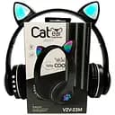 Беспроводные детские наушники Cat Ear VZV-23M Bluetooth с кошачьими ушками черные