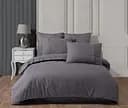 Комплект постельного белья Hobby Premium Sateen 300TC Stripe Gri, евростандарт, сатин, серый (68565_2,0)
