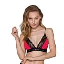 Эластичный топ с кружевом Passion TOP red-black L