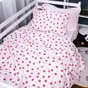 Комплект постельного белья MirSon Poplin Line Kids 01 Little Hearts 110х140 см бело-красный (2200009710346)