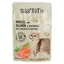 Влажный корм для котов Basttet'o Silver мусс из лососем и овощами 85 г