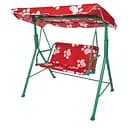Детские садовые качели Bambi M 4019-1 с регулируемым навесом, красно-белая.