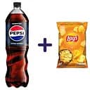 Набор: Pepsi безалкогольный сильногазированный на ароматизаторах ноль сахара 1.25 л + чипсы Lay's со вкусом сыра 120 г 
