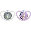 Пустышка силиконовая Nuk Space Night, ортодонтическая, 6-18 мес., розовая с серым, 2 шт. (3952411)