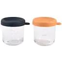 Набор контейнеров Beaba для хранения стеклянных 2х250 мл синий оранжевый 2 шт. (914010)