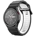 Ремінець для Samsung Galaxy Watch 7 - чорно-білий ширина кріплення 20мм силікон Watchbands Ribbed (W47-9WBWB73116610)