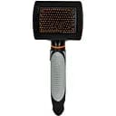 Щетка-пуходерка Trixie с пластиковой ручкой и защитными шариками 7 см/16 см черно-серая (24141)