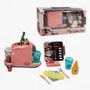 Детская кофейня с подачей воды, в комплекте кофемашина, кассовый аппарат со светом и музыкой