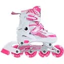 Ролики Profi A4150-S-WP алюміній, поліуретанові, в один ряд, 31-34, розсувні біло-рожеві