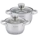 Набор кастрюль Kamille из нержавеющей стали с крышками 4 предмета (KM-4914)