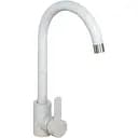 Смеситель кухонный Platinum 7990 NEST (3008 А-FN) однорычажный поворотный из нержавеющей стали белый в точку