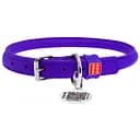 Ошейник для собак Waudog Glamour, круглый, кожаный, с QR паспортом, XL, 45-53х1,3 см, фиолетовый