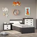 Спальня дитяча Еверест Соната Комплект 8 (модульна - 3 елементи) венге темний/білий (EVR-2592)