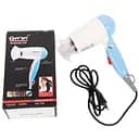 Фен для сушіння укладання волосся Gemei GM-1709 маленький дорожній міні компактний блакитний