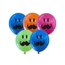 Кулька повітряна латексна з принтом (30 см, 5 шт.) Вуса