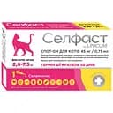 Краплі на холку для котів Unicum Селфаст від бліх, кліщів та гельмінтів 2.6-7.5 кг 45 мг/0.75 мл