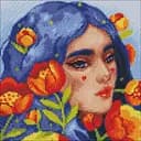 Алмазна мозаїка Ideyka Синьоока весна без підрамника 30х30 см (AMC7686)