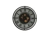 Настенные часы J-line круглые в металлическом корпусе серые с золотистым механизмом 69 см (2919)