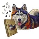 Деревянный пазл Милый Хаски, А1, Картонная коробка 500+ элементов