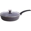 Сковорода с высокими бортиками АD40243 с антипригарным покрытием и стеклянной крышкой 24 см темно-серый гранит (АD40243)