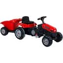 Педальний трактор з причепом Pilsan, червоний, регульоване сидіння, клаксон на кермі