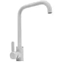 Смеситель кухонный Platinum KT 11 (3008B-FH) поворотный однорычажный из нержавеющей стали белоснежный