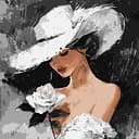 Набор для росписи по номерам Белая роза, Ideyka, 40x40 см, КНО8637