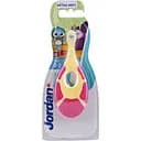 Детская зубная щетка Jordan Step By Step 0 - 2 года экстрамягкая желтая с малиновым (6220100)