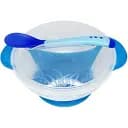 Тарілка на присосці з термоложкою та кришкою Mega Zayka MGZ-0100 (Blue) 