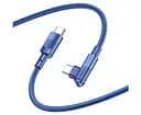 Кабель кутовий Hoco U108 Type-C to Type-C PD 100 W 2 м синій поворотний 90 градусів