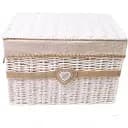 Кошик стелажний Handy Home Серце, з кришкою, 37х27х25 см, бежевий з білим (EW-89 L)