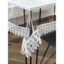 Силіконова скатертина з кремовим мереживом 7 см 140х110 см