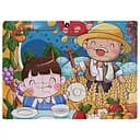 Дитячий деревяний пазл-вкладиш На дачі у діда MD 1354-1, 12 елементів