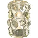 Свічник J-LINE скляний з об'ємними бульбашками із зеленим відтінком 12 см (30344)