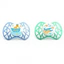 Силіконова ортодонтична пустушка Nuvita Air, 6-12 міс., 2 шт. (NV7080Blue)