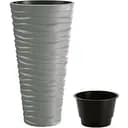 Горшок для цветов Prosperplast Sand высокий, с вкладышем 2 в 1, 350 мм, серый (79620-405)