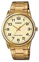 Наручні годинники чоловічі позолочені кварцові японські оригінал Casio MTP-V001G-9BUDF (модуль №5361)