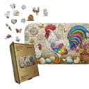 Деревянный фигурный пазл Красочный Петушок, А1, Деревянная коробка 500+ элементов