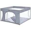 Манеж El Camino ME 1196 SWIFT 4 квадратний з матрацом і сумкою сірий