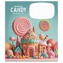 Зошит учнівський Школярик Candy world 012-3266C-5 у косу лінію 12 аркушів