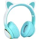 Наушники AKZ65, Bluetooth с ушками, до 10 метров, FM-радио, TF-слот, 32 Ом, 20 Гц – 20 кГц, голубые