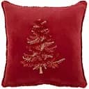 Подушка J-line різдвяна новорічна з ялинкою 45 х 45 см червона (38725)