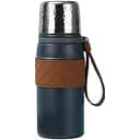 Термос 700 мл з кришкою фліп топ і ситечком, синій Yiwu HP-14-7BL