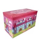 Большой органайзер-ящик C 68853-1 из картона складной с рисунком замка розовый