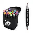 Набор скетчмаркеров двусторонних, 24 шт., 24 цвета, круглый/скошенный наконечник, в сумке