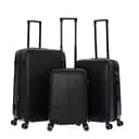 Набір валіз 3в1 пластик з кодовим замком та телескопічною ручкою чорний (522)