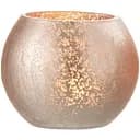 Свічник J-line скляний з ефектом розбитого скла матовий 12х12 см рожева (3725