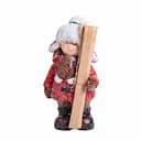 Новогодний декор Девочка с лыжами Yiwu CR-5-13 из фарфора с подсветкой 12×11×23 см 