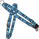 Шлея для собак Waudog Nylon Етно синій, з QR паспортом, швидкознімна, 45-65х55-80х2 см (5442)