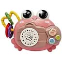 Детская погремушка Bambi Крабик с прорезывателем HY-620 с проектором розовая